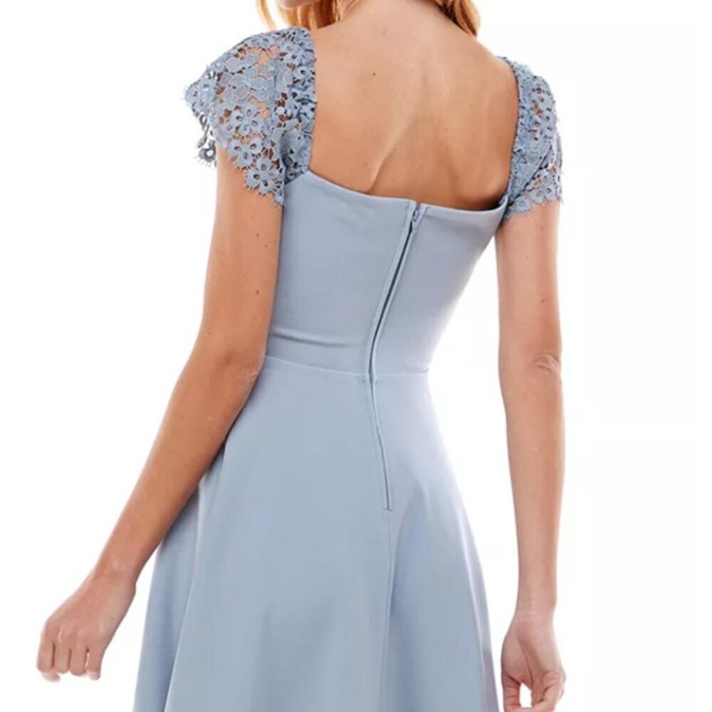 NWT City Studios Juniors' Lace-Sleeve Mini Dress Size 13 - Picture 14 of 15
